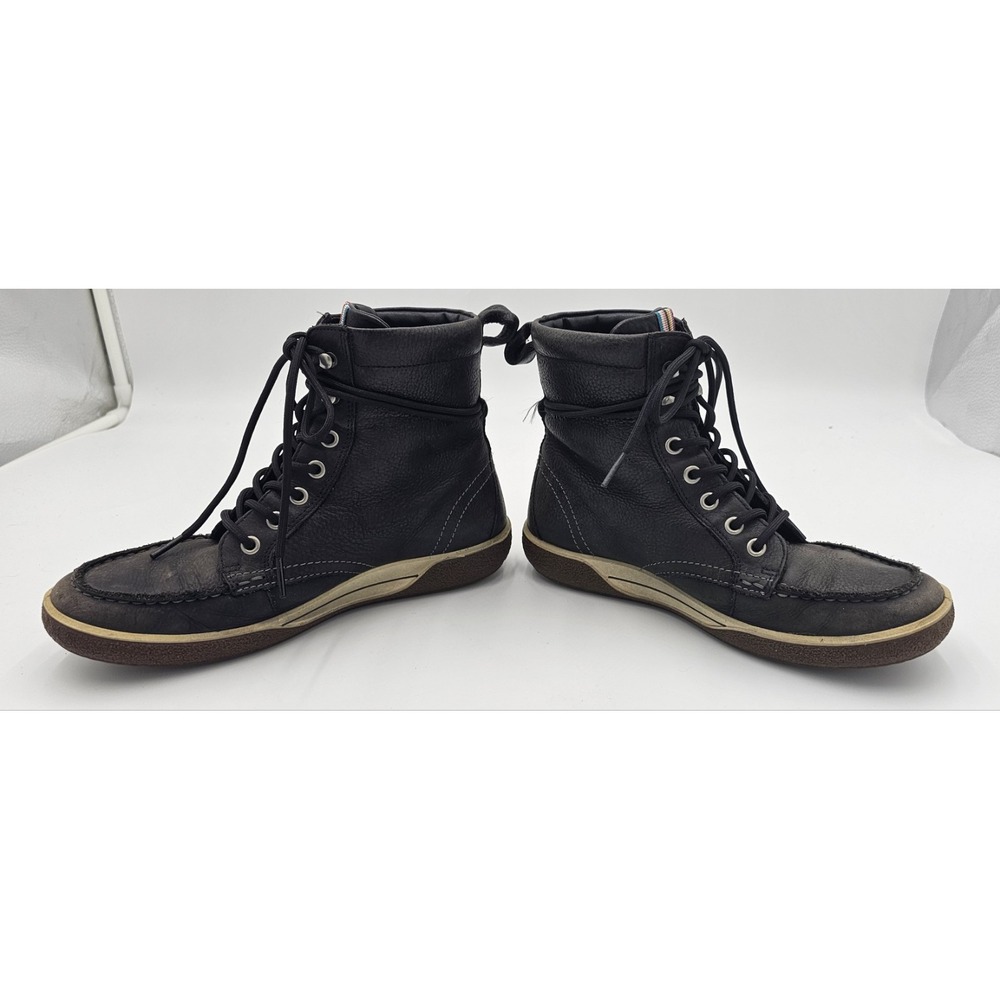 ECCO‎ Black Leather Lace Up Ankle Combat Boots – Women's Size 37 (US 6) - Picture 4 of 8